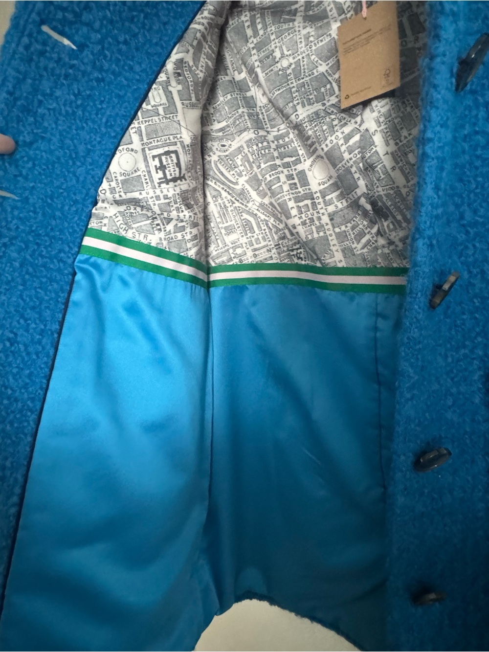 NWT Boden Women's 100% Wool Blue Bouclé Button-Up Coat size US 12 - Picture 9 of 12